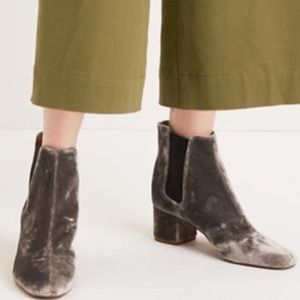 Madewell Walker Chelsea Boot, Taupe Velvet, Sz 7.5